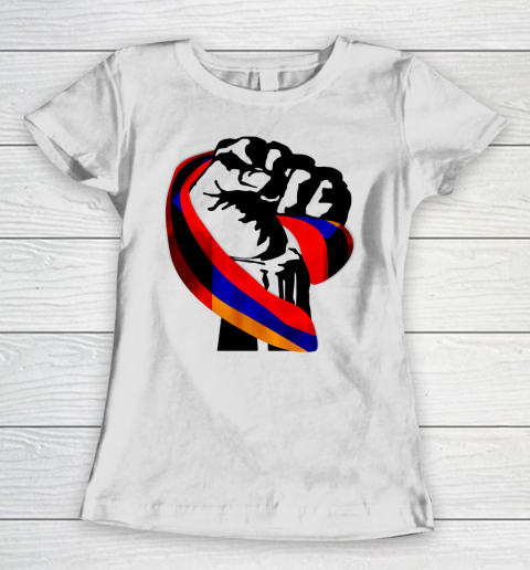 Armenian Pride Flag Fist Resist Women's T-Shirt