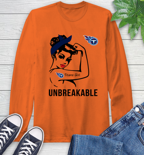 NFL Tennessee Titans Girl Unbreakable Football Sports Long Sleeve T-Shirt 3