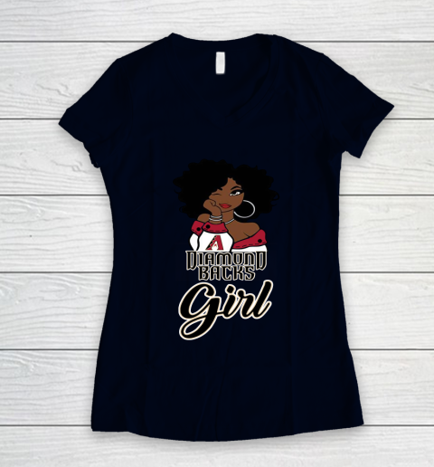 Arizona Diamondbacks Girl MLB Women's V-Neck T-Shirt 3