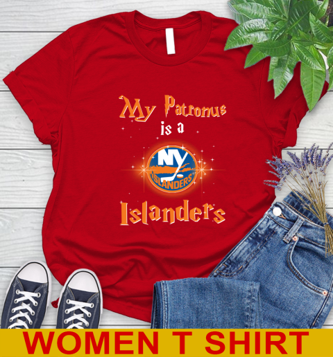 NHL Hockey Harry Potter My Patronus Is A New York Islanders Women's T-Shirt - Image 12