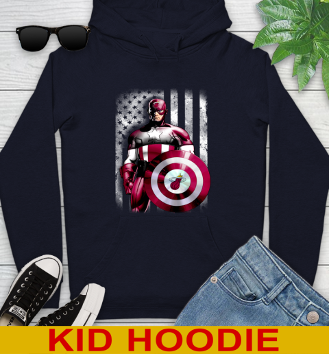 Miami Heat NBA Basketball Captain America Marvel Avengers American Flag Shirt Youth Hoodie 3