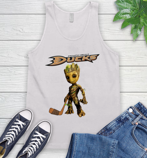 Anaheim Ducks NHL Hockey Groot Marvel Guardians Of The Galaxy Tank Top