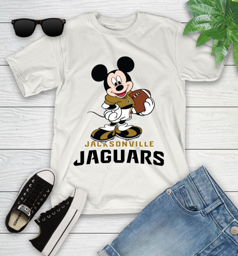 NFL Football Jacksonville Jaguars Cheerful Mickey Mouse Shirt Youth T-Shirt 2