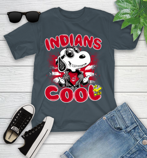 MLB Baseball Cleveland Indians Cool Snoopy Shirt Youth T-Shirt 9