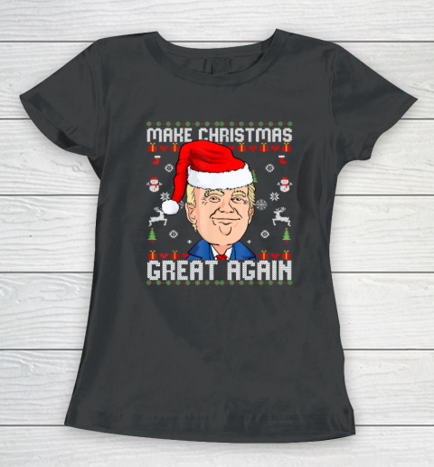 Trump 2024 Make Christmas Great Again Funny Ugly Women's T-Shirt