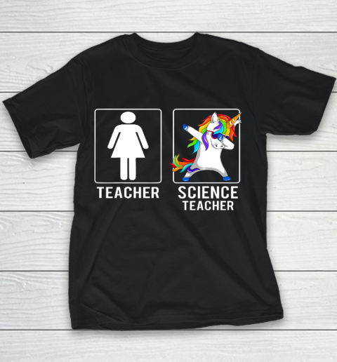 Science Teacher Unicorn Dabbing Funny Youth T-Shirt