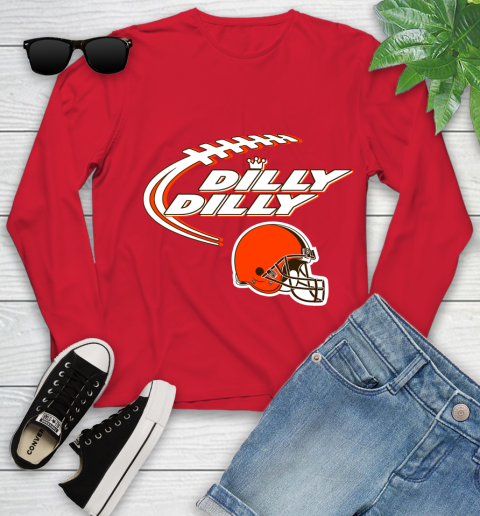 NFL Cleveland Browns Dilly Dilly Football Sports Youth Long Sleeve 11