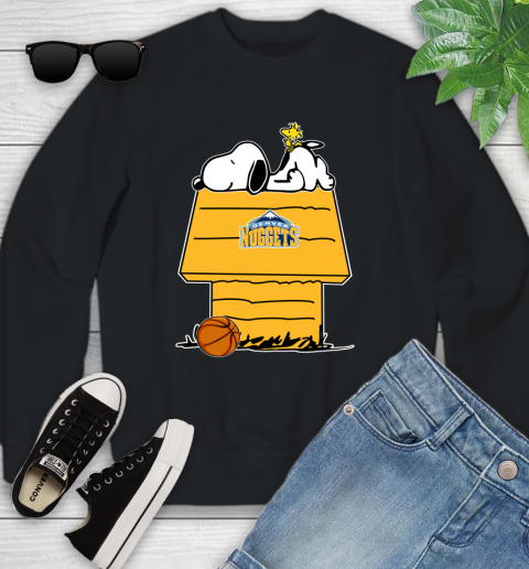 Denver Nuggets NBA Basketball Snoopy Woodstock The Peanuts Movie Youth Sweatshirt 2