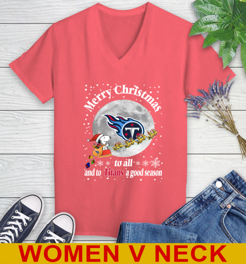 Tennessee Titans Merry Christmas To All And To Titans A Good Season NFL Football Sports Women's V-Neck T-Shirt 6