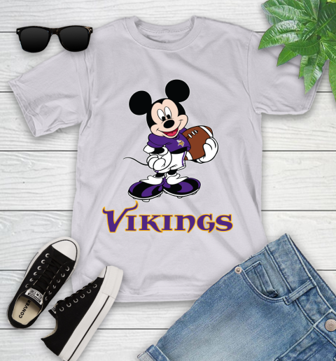 NFL Football Minnesota Vikings Cheerful Mickey Mouse Shirt Youth T-Shirt 4