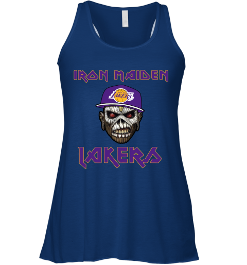lt3p nba los angeles lakers iron maiden rock band music basketball flowy tank 32 front true royal