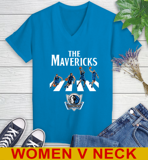 NBA Basketball Dallas Mavericks The Beatles Rock Band Shirt Women's V-Neck T-Shirt 7