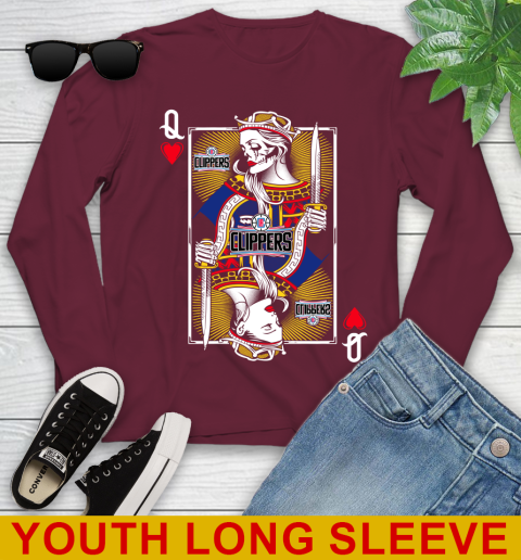 NBA Basketball LA Clippers The Queen Of Hearts Card Shirt Youth Long Sleeve 6