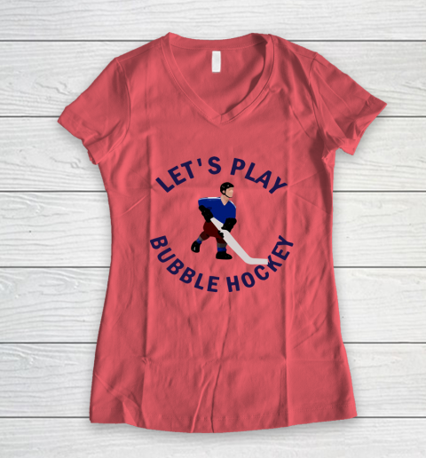 Bubble Hockey Let's Play Women's V-Neck T-Shirt 4 Bubble Hockey Let's Play Women's V-Neck T-Shirt - Image 4