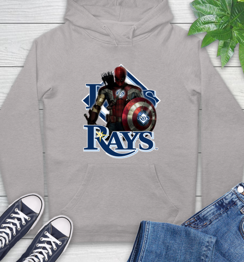 MLB Captain America Thor Spider Man Hawkeye Avengers Endgame Baseball Tampa Bay Rays Hoodie 12