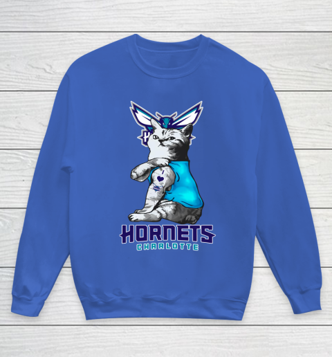 NBA Basketball My Cat Loves Charlotte Hornets Youth Sweatshirt 6