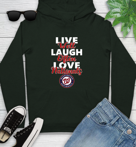 MLB Baseball Washington Nationals Live Well Laugh Often Love Shirt Youth Hoodie 12