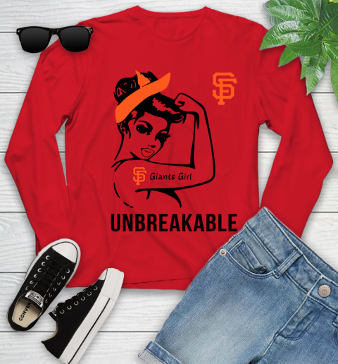 MLB San Francisco Giants Girl Unbreakable Baseball Sports Youth Long Sleeve 8