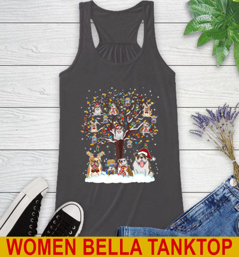 Bulldog dog pet lover light christmas tree shirt 46