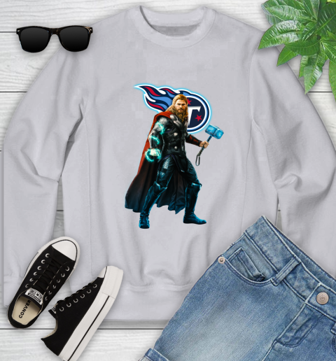 NFL Thor Avengers Endgame Football Tennessee Titans Youth Sweatshirt 4