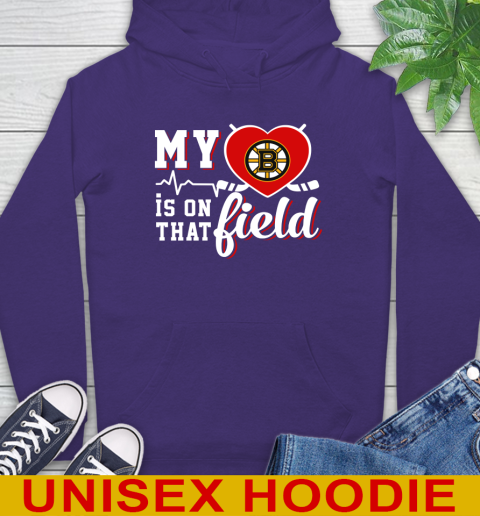 NHL My Heart Is On That Field Hockey Sports Boston Bruins Hoodie 5