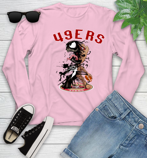 NFL San Francisco 49ers Football Venom Groot Guardians Of The Galaxy Youth Long Sleeve 10