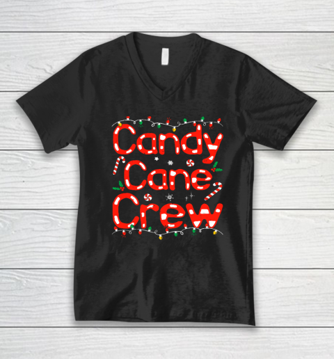 Candy Cane Crew Funny Christmas Candy Cane Lover Xmas Pajama V-Neck T-Shirt