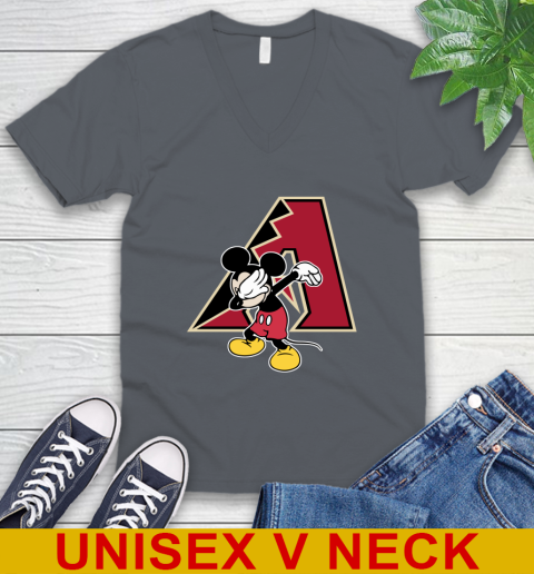 Arizona Diamondbacks MLB Baseball Dabbing Mickey Disney Sports V-Neck T-Shirt 5