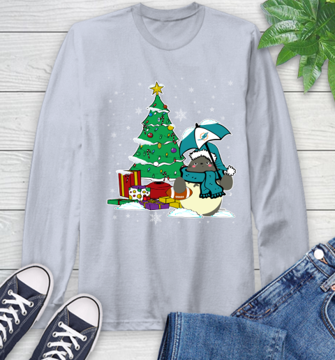 Miami Dolphins NFL Football Cute Tonari No Totoro Christmas Sports Long Sleeve T-Shirt 6
