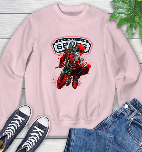 NBA Deadpool Marvel Comics Sports Basketball San Antonio Spurs Sweatshirt 9