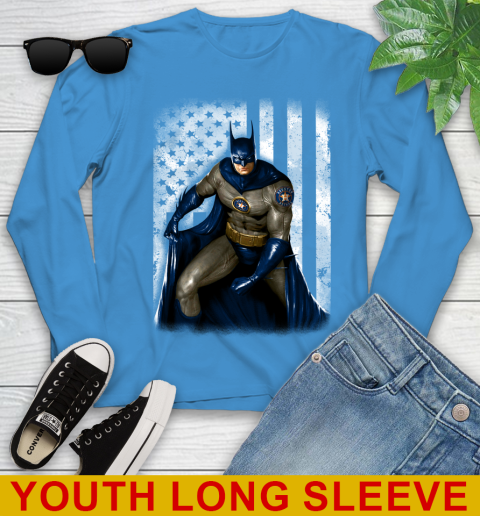 Houston Astros MLB Baseball Batman DC American Flag Shirt Youth Long Sleeve 8