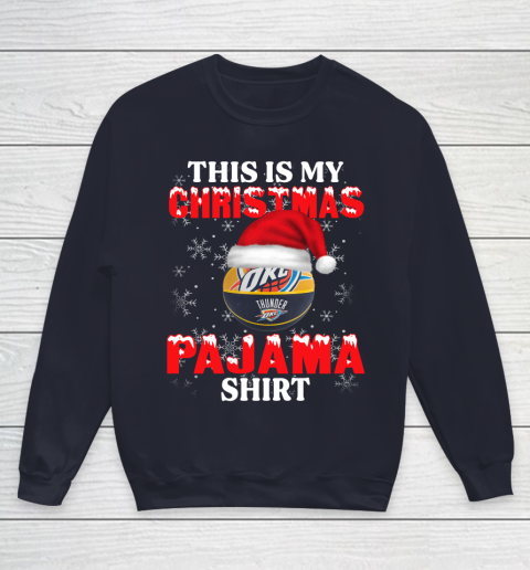 Oklahoma City Thunder This Is My Christmas Pajama Shirt NBA Youth Sweatshirt 2