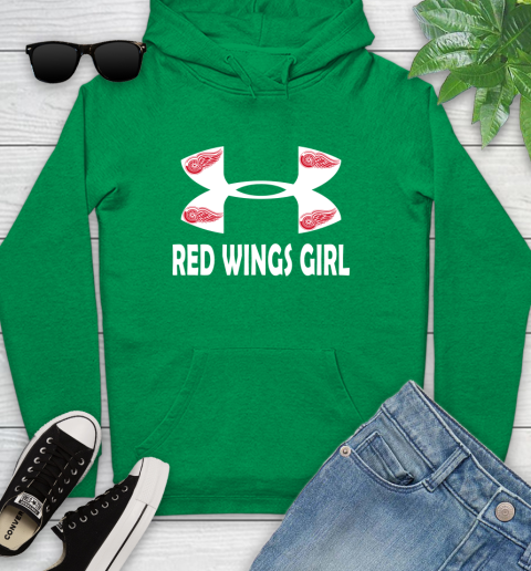 NHL Detroit Red Wings Girl Under Armour Hockey Sports Youth Hoodie 9