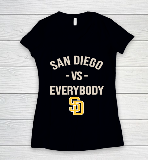 San Diego Padres Vs Everybody Women's V-Neck T-Shirt