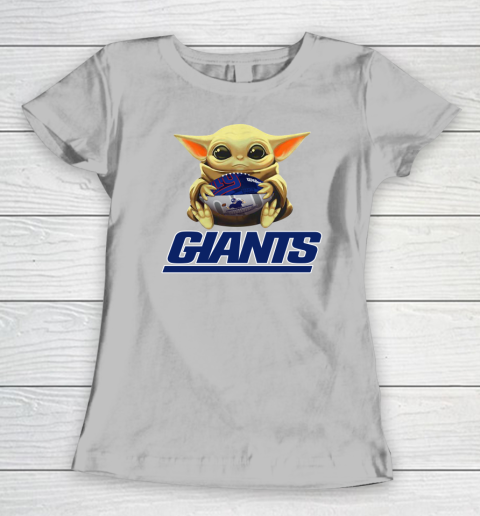 NFL Football New York Giants Baby Yoda Star Wars Women's T-Shirt 5