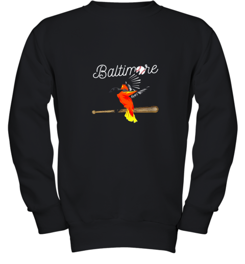 Baltimore Oriole Baseball Shirt Original Bird Design Youth Sweatshirt