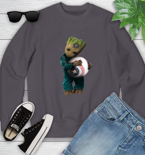 MLB Groot Guardians Of The Galaxy Baseball Sports Houston Astros Youth Sweatshirt 6