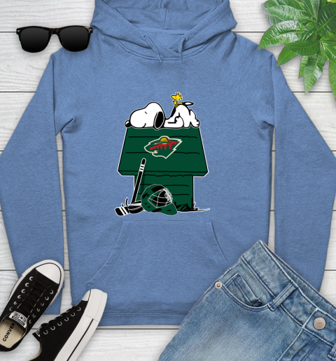 Minnesota Wild NHL Hockey Snoopy Woodstock The Peanuts Movie Youth Hoodie 12