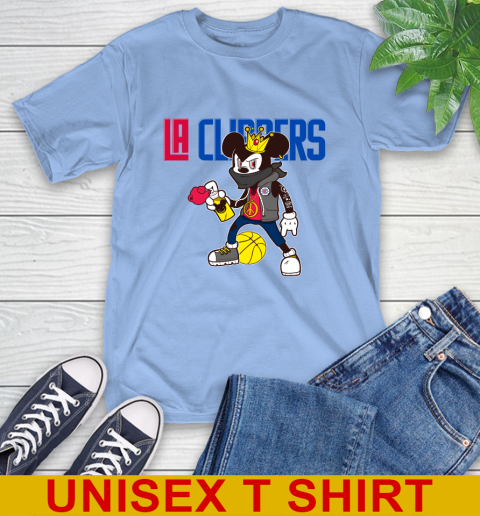 LA Clippers NBA Basketball Mickey Peace Sign Sports T-Shirt 11