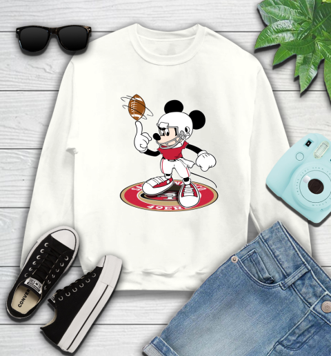 NFL Football San Francisco 49ers Cheerful Mickey Disney Shirt Sweatshirt 2