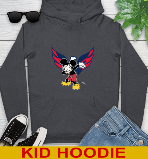 Washington Capitals NHL Hockey Dabbing Mickey Disney Sports Youth Hoodie 9