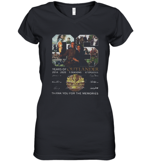 06 Years Of Outlander 2014 2020 Signatures Women's V-Neck T-Shirt