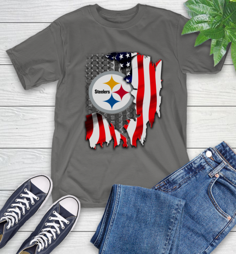 Pittsburgh Steelers NFL Football American Flag T-Shirt - Image 11