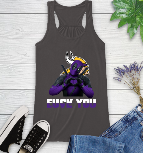 NHL Minnesota Vikings Deadpool Love You Fuck You Football Sports Racerback Tank 11