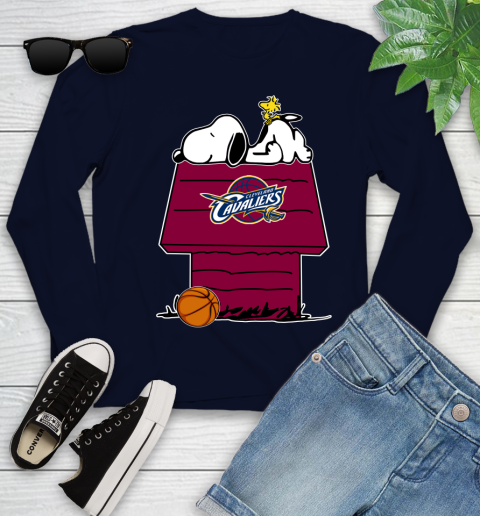 Cleveland Cavaliers NBA Basketball Snoopy Woodstock The Peanuts Movie Youth Long Sleeve 3