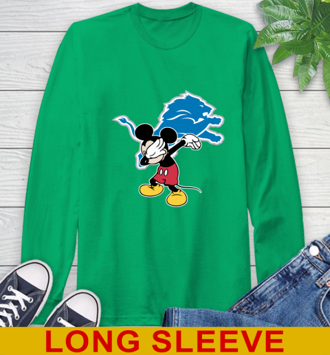 Detroit Lions NFL Football Dabbing Mickey Disney Sports Long Sleeve T-Shirt 7