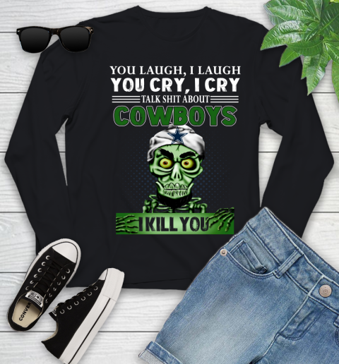 NFL Talk Shit About Dallas Cowboys I Kill You Achmed The Dead Terrorist Jeffrey Dunham Football Youth Long Sleeve