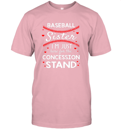 l6s3 baseball sister shirt i39 m just here for the concession stand jersey t shirt 60 front pink