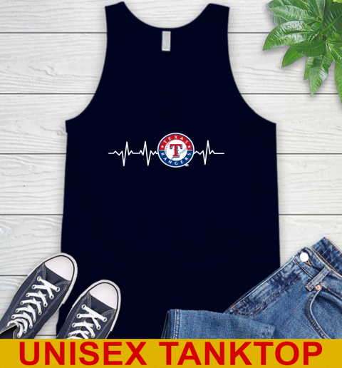 Texas Rangers MLB Baseball Heart Beat Shirt Tank Top 2