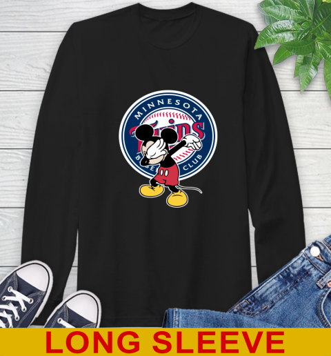 Minnesota Twins MLB Baseball Dabbing Mickey Disney Sports Long Sleeve T-Shirt 2